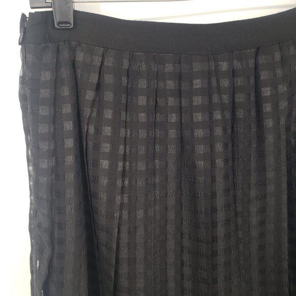 3/$25 Elle Pleated Skirt 10 Windowpane Plaid A Line Black NWT - Picture 4 of 7